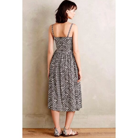 Corey Lynn Calter Anthropologie Dress Sketchbook Midi Aztec Sundress Vacation L - Picture 4 of 12